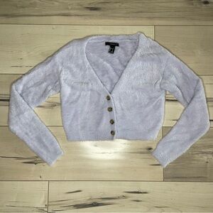 Fairy Cottagecore Lilac Fluffy Cropped Cardigan size S